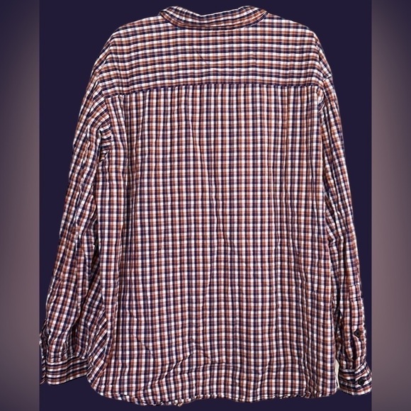 COLUMBIA Men’s Blue/Rust/White Plaid Fishing/Hiking Button-Down Shirt, XXL, GUC. - Picture 6 of 7